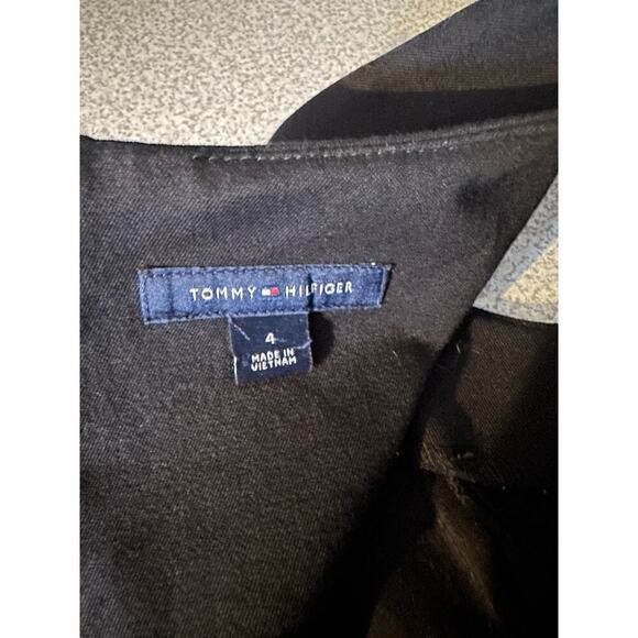 Tommy Hilfiger Sz 4 Sleeveless Little Black Dress Stretchy Gold Zip LBD cocktail - Picture 5 of 9